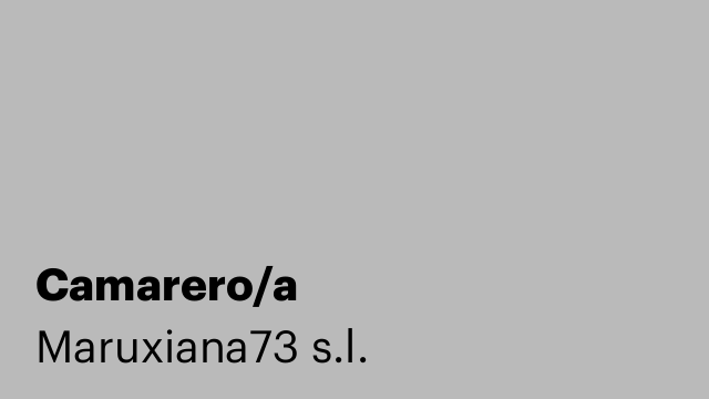 Camarero/a