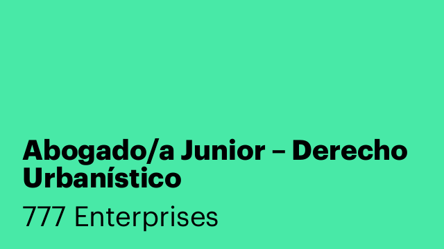 Abogado/a Junior – Derecho Urbanístico