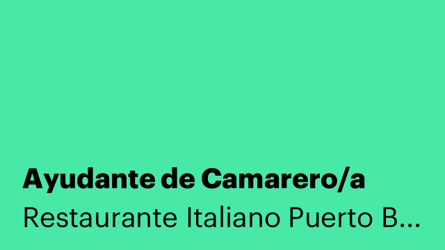 Ayudante de Camarero/a