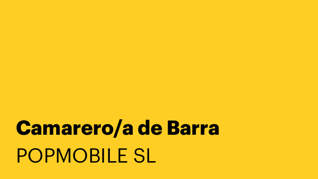 Camarero/a de Barra