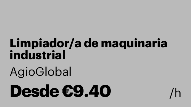 Limpiador/a de maquinaria industrial
