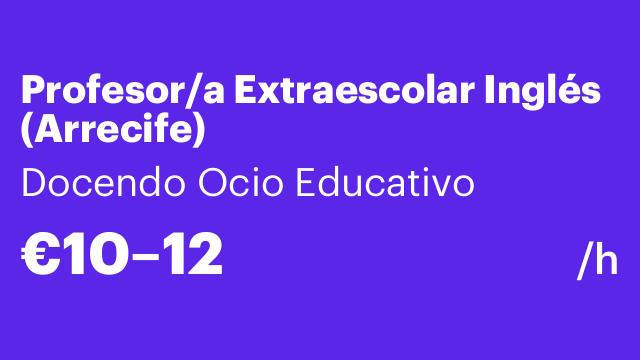 Profesor/a Extraescolar Inglés (Arrecife)