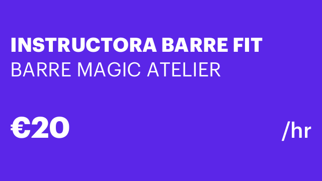 INSTRUCTORA BARRE FIT