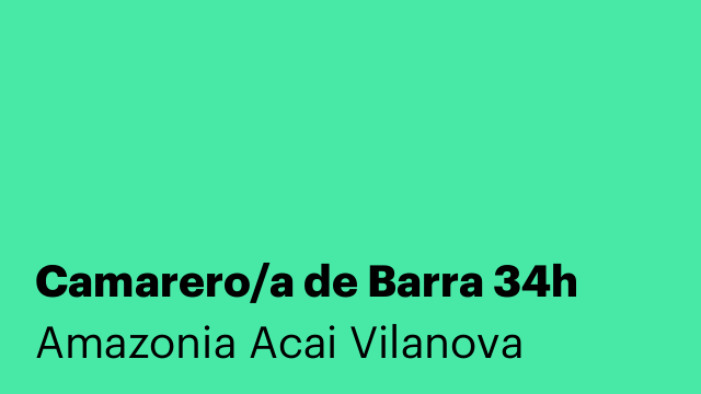 Camarero/a de Barra 34h