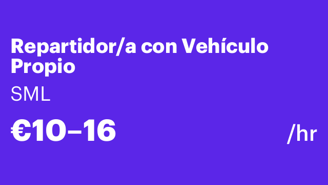 Repartidor/a con Vehículo Propio