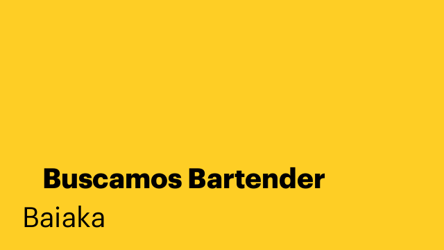 🍸 Buscamos Bartender