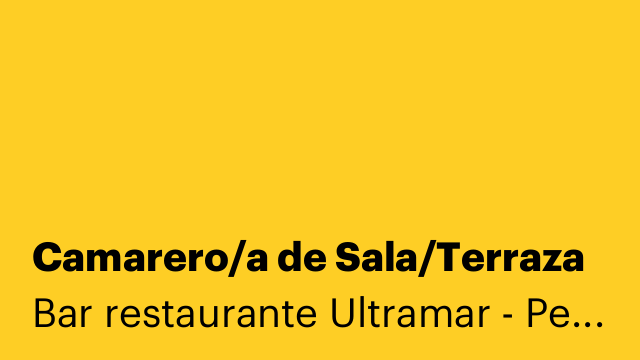 Camarero/a de Sala/Terraza