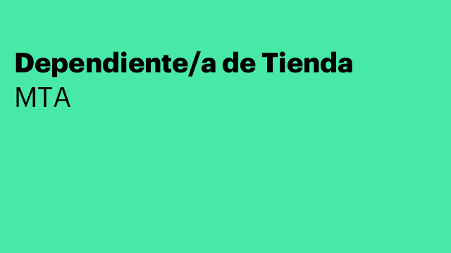 Dependiente/a de Tienda
