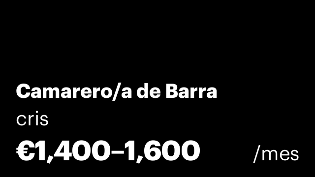 Camarero/a de Barra