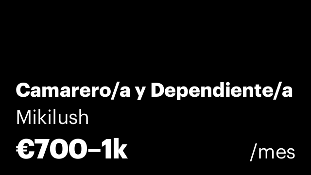 Camarero/a y Dependiente/a
