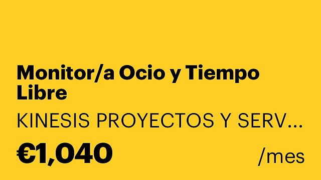 Monitor/a Ocio y Tiempo Libre