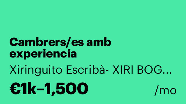 Cambrers/es amb experiencia