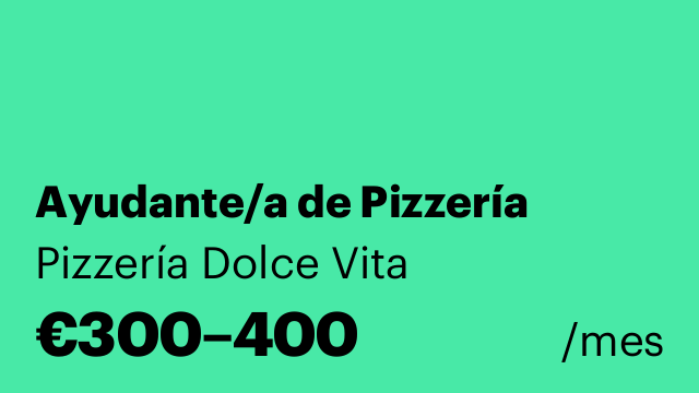 Ayudante/a de Pizzería
