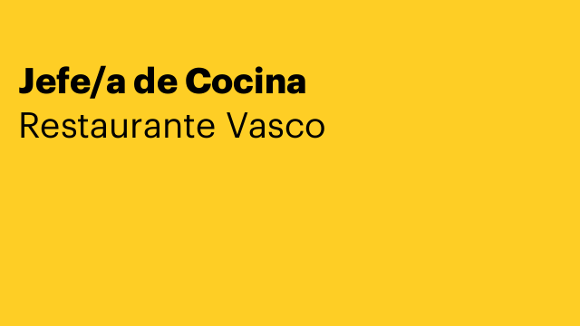 Jefe/a de Cocina