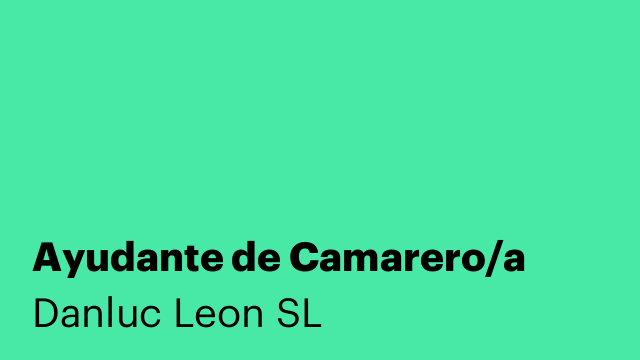 Ayudante de Camarero/a