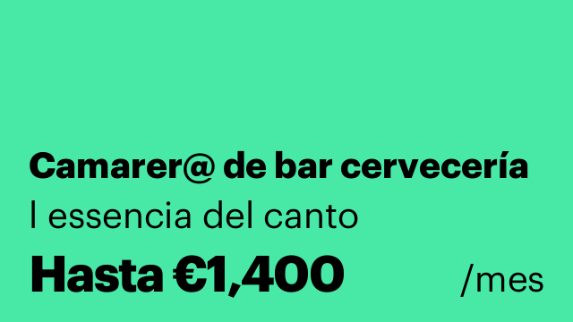 Camarer@ de bar cervecería