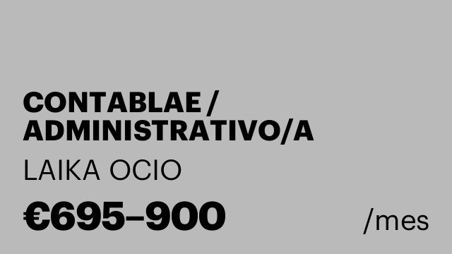 CONTABLAE / ADMINISTRATIVO/A CONTABLE - MEDIA JORNADA