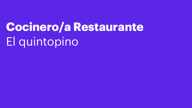 Cocinero/a Restaurante