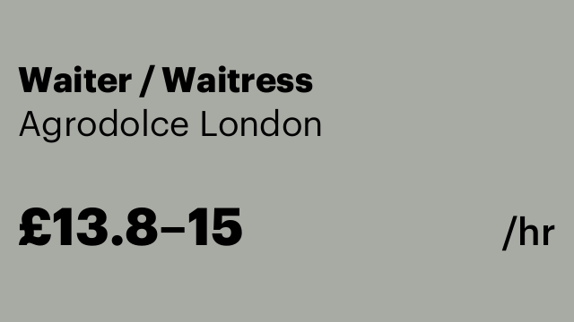 Waiter / Waitress