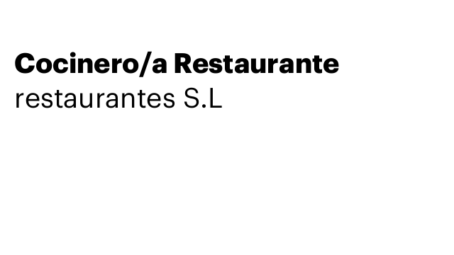 Cocinero/a Restaurante