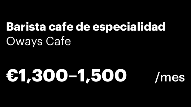 Barista cafe de especialidad