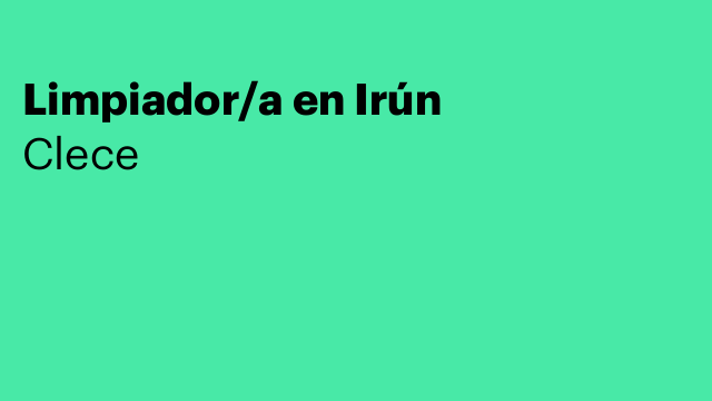 Limpiador/a en Irún