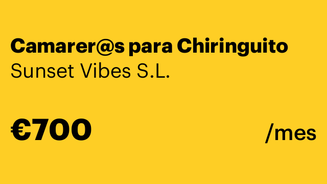Camarer@s para Chiringuito