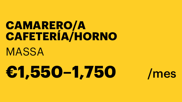 CAMARERO/A CAFETERÍA/HORNO