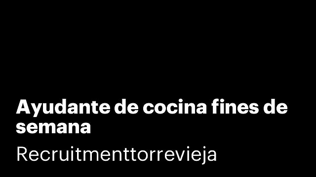 Ayudante de cocina fines de semana