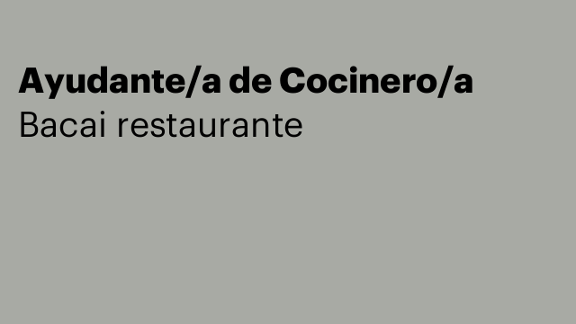 Ayudante/a de Cocinero/a