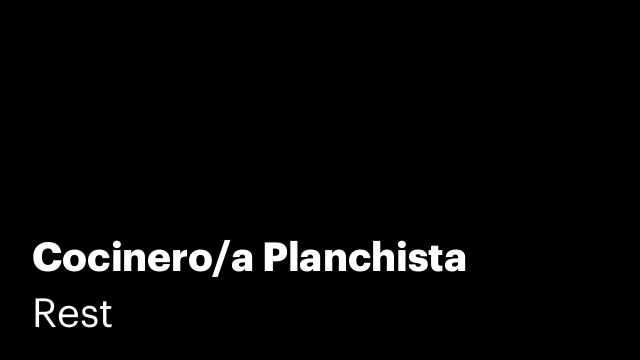 Cocinero/a Planchista