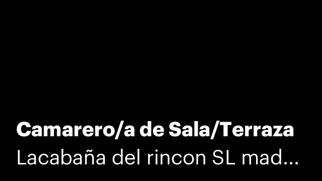 Camarero/a de Sala/Terraza