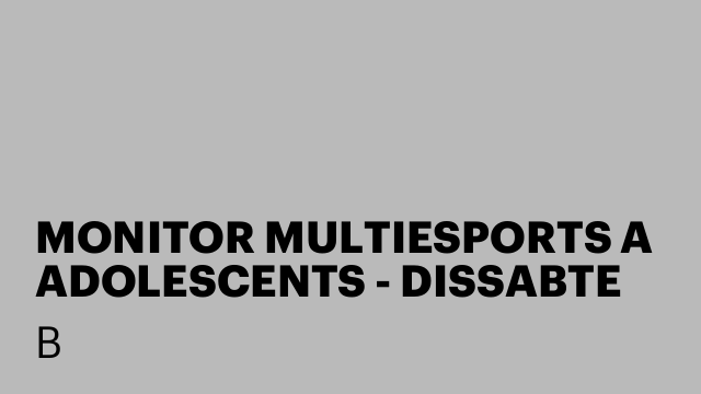 MONITOR MULTIESPORTS A ADOLESCENTS - DISSABTE TARDA A TARRAGONA