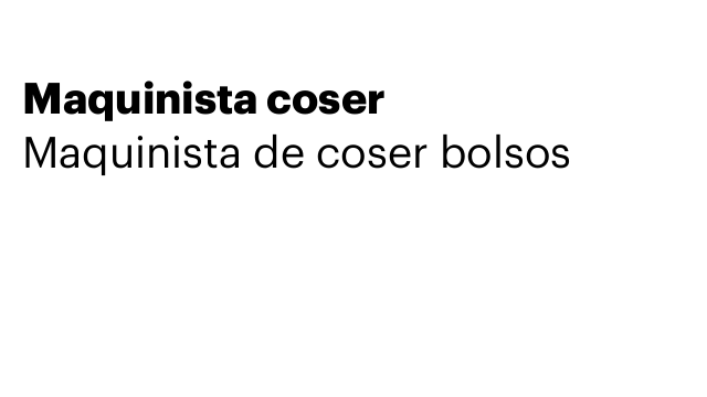 Maquinista coser