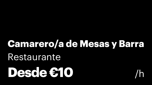 Camarero/a de Mesas y Barra