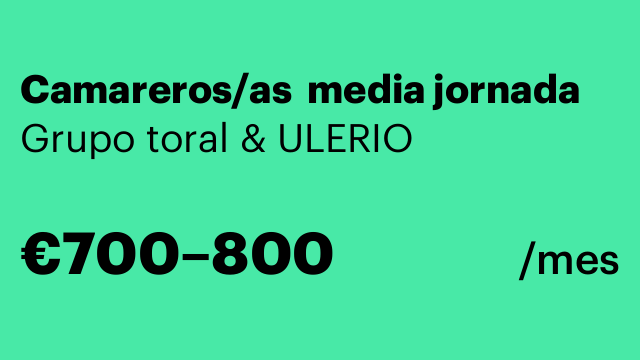 Camareros/as  media jornada
