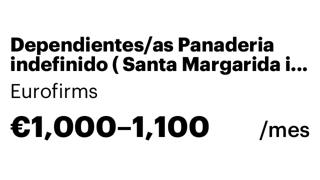 Dependientes/as Panaderia indefinido ( Santa Margarida i els Monjos)