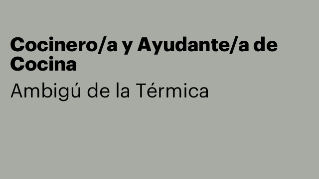 Cocinero/a y Ayudante/a de Cocina