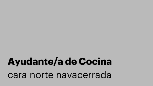 Ayudante/a de Cocina