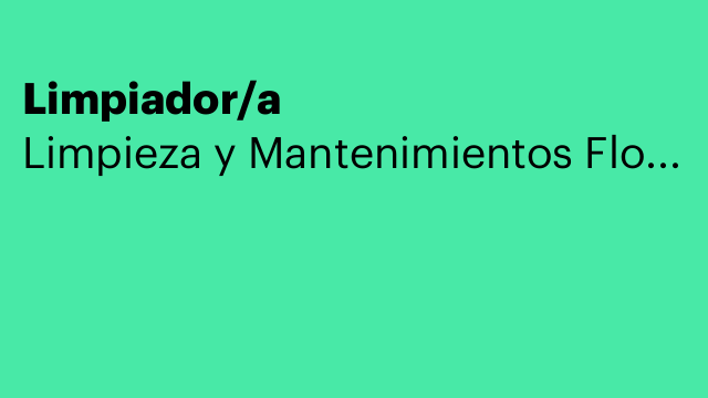 Limpiador/a