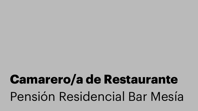 Camarero/a de Restaurante