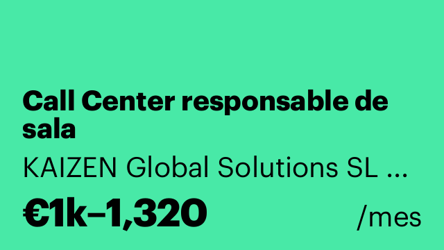 Call Center responsable de sala