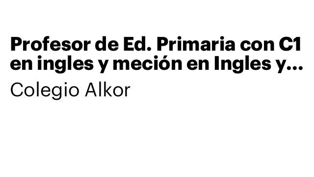 Profesor de Ed. Primaria con C1 en ingles y meción en Ingles y Musica