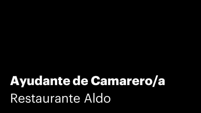 Ayudante de Camarero/a