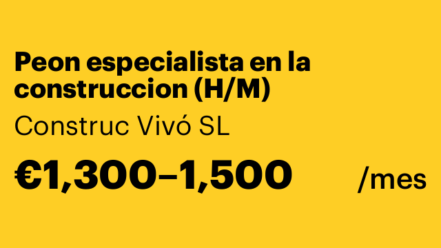 Peon especialista en la construccion (H/M)