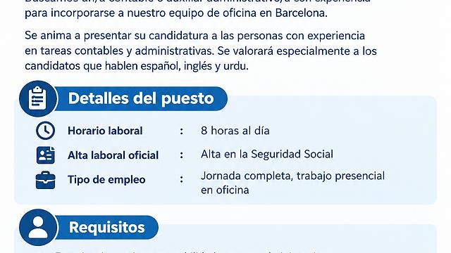 CONTABLE / AUXILIAR ADMINISTRATIVO/A