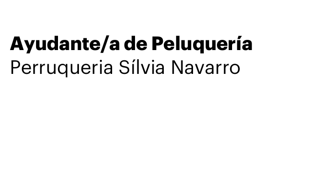 Ayudante/a de Peluquería