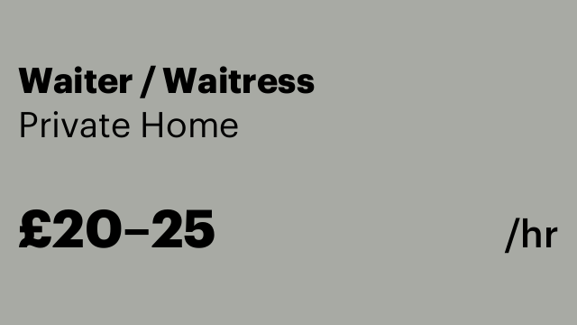 Waiter / Waitress