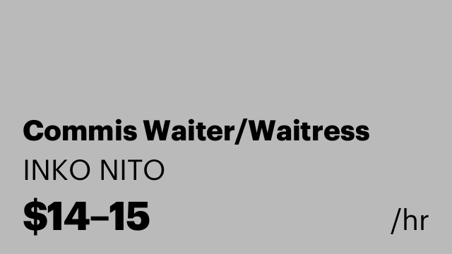Commis Waiter/Waitress