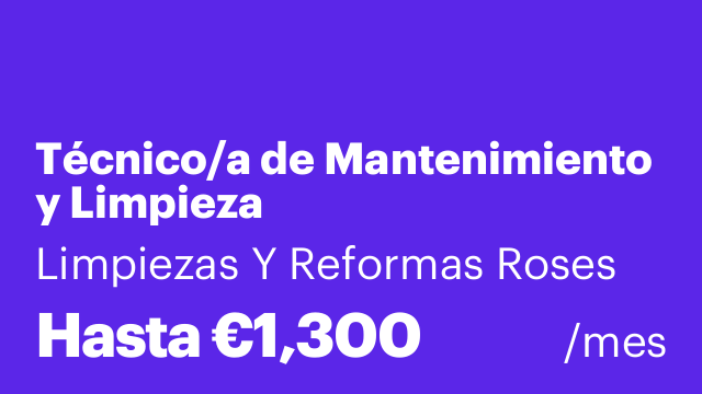 Técnico/a de Mantenimiento y Limpieza